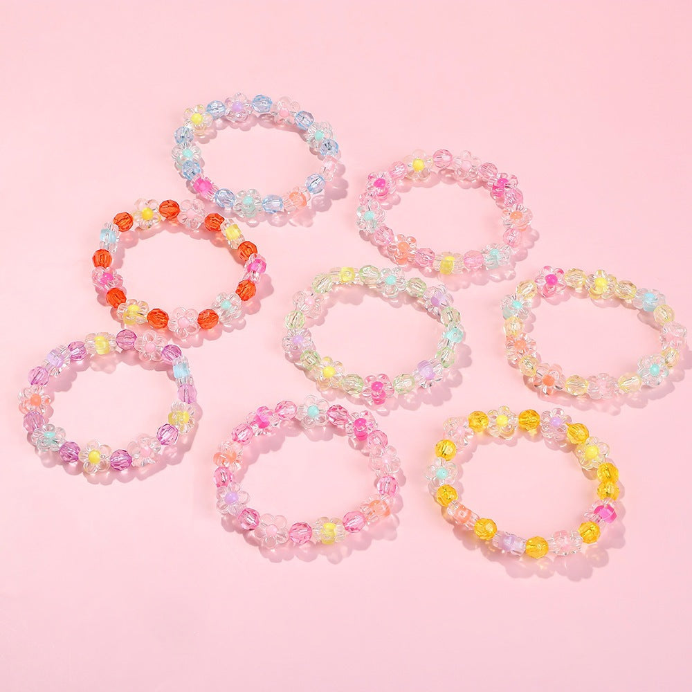 Friendship bracelet with colorful flower motifs Stornfield