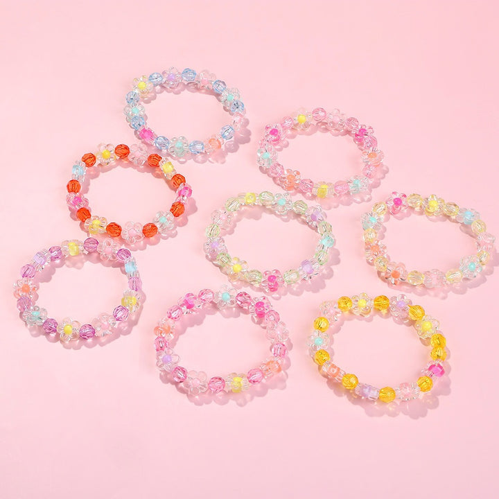 Friendship bracelet with colorful flower motifs Stornfield