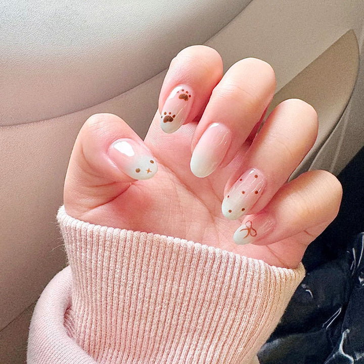 Whimsical Bunny-Themed Press-On Nail Art Set Stornfield