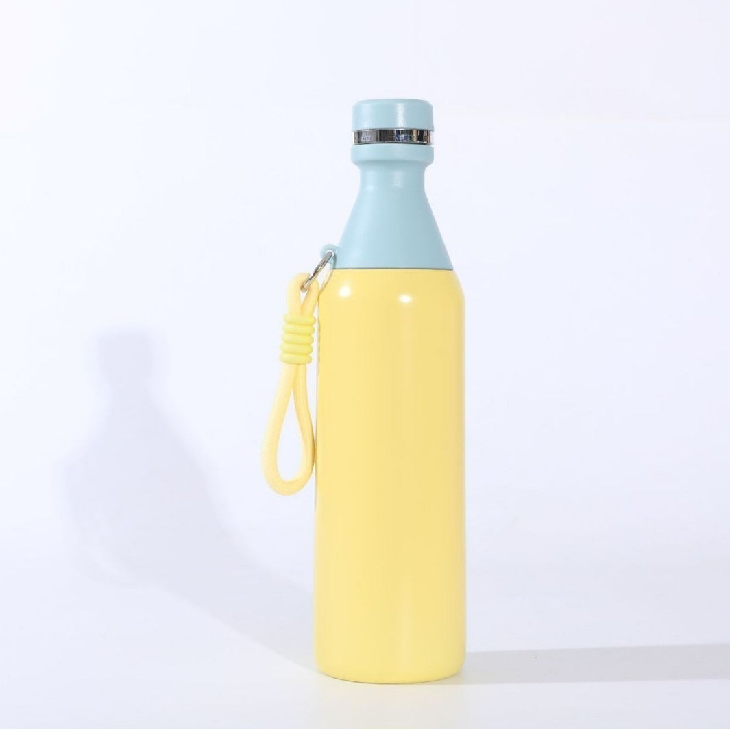Ladies insulated stainless steel drinking bottle with practical carrying handle Stornfield
