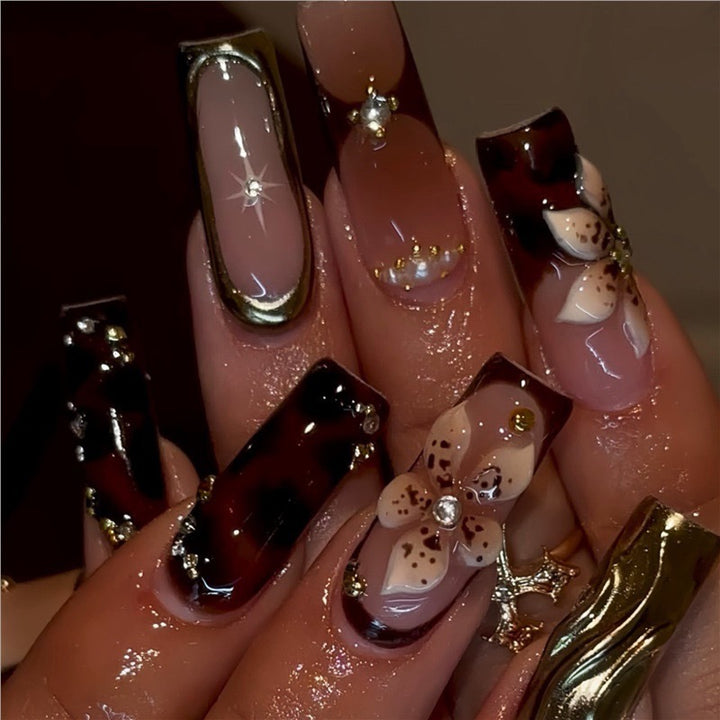 Artistic Floral Gel Nail Enhancements Stornfield