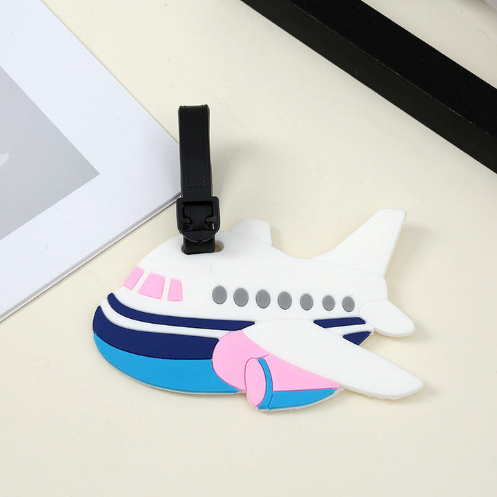 silicone travel luggage tag world map airplane design with adjustable strap Stornfield