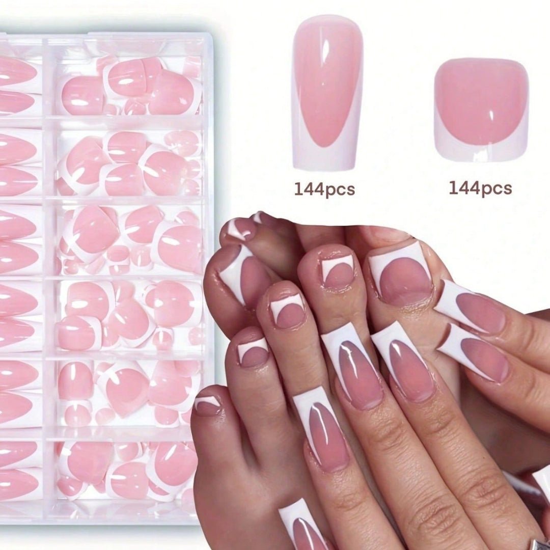 Premium French Tip Press-On Nail Set Stornfield