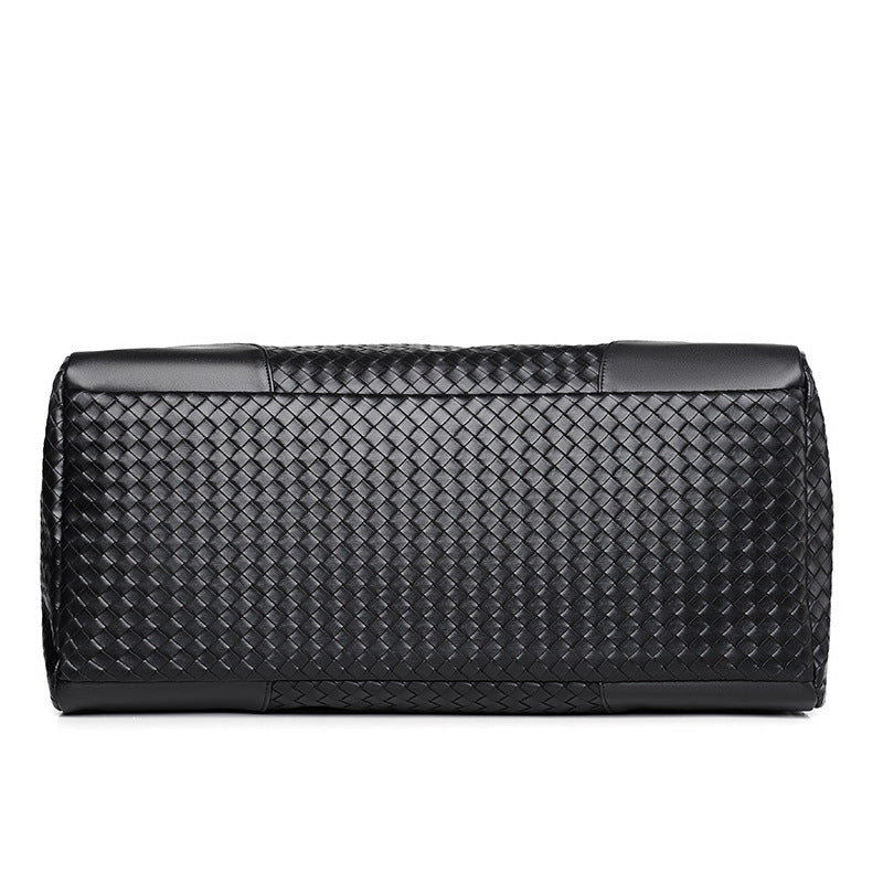 Woven Leather Weekender Duffel Bag Stornfield