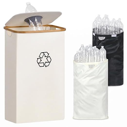 Elegant recycling bin with removable lid and compartments Stornfield