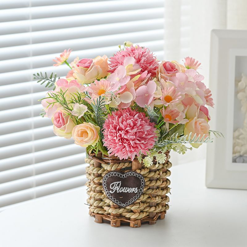 Artificial Floral Arrangement in Woven Basket