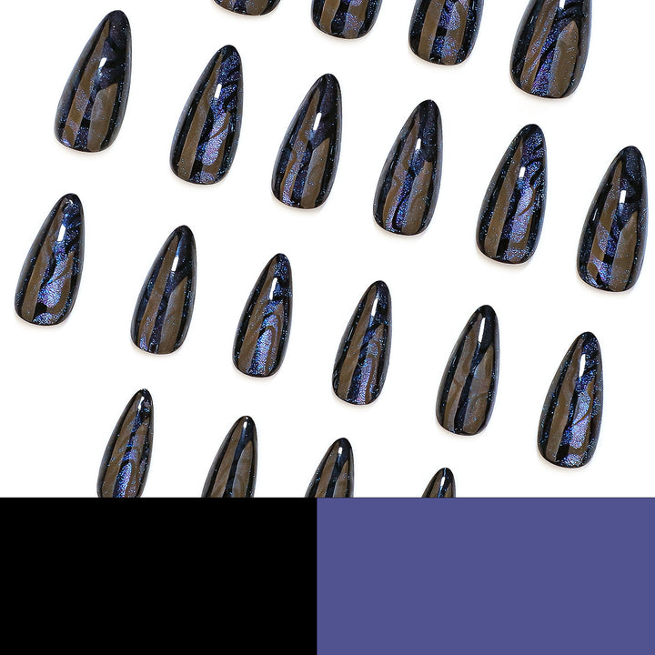 Artistic stiletto nails with shimmering effects Stornfield