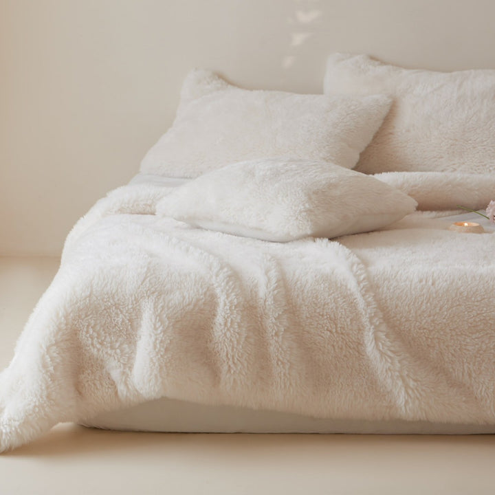 Large luxurious faux fur throw