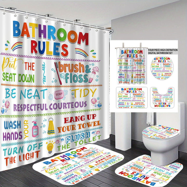 Bathroom Rules Digital Bathroom Décor Set Stornfield
