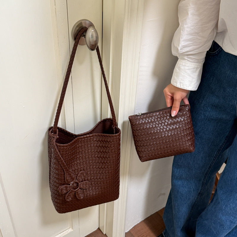 Woven Leather Elegance Tote