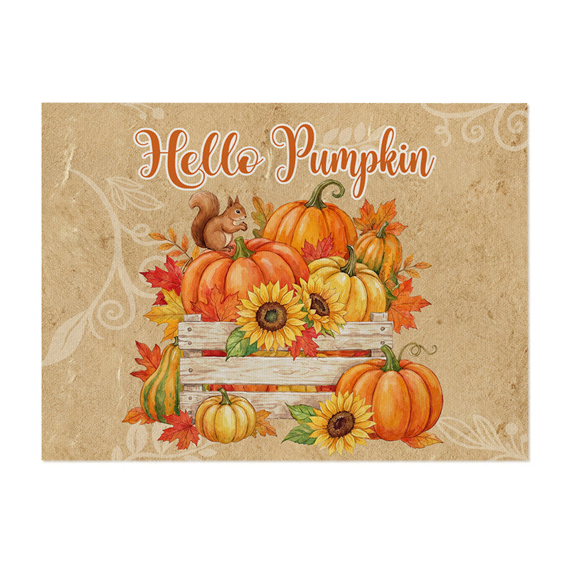 Autumn Harvest Printed Polyester Indoor Outdoor Welcome Doormat