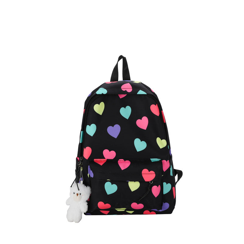 Heart-Patterned Casual Backpack Stornfield