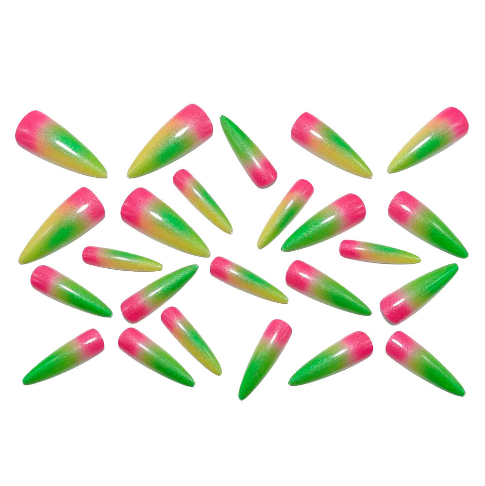 Trendy artificial nails with sparkling ombre color Stornfield