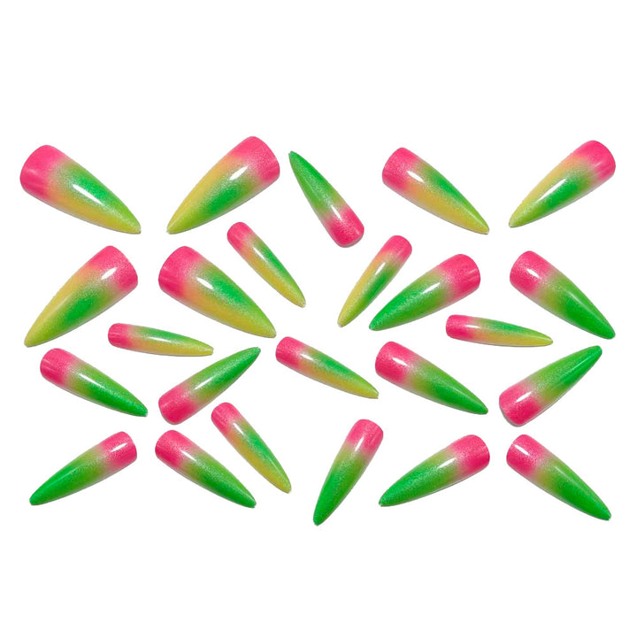 Trendy artificial nails with sparkling ombre color Stornfield