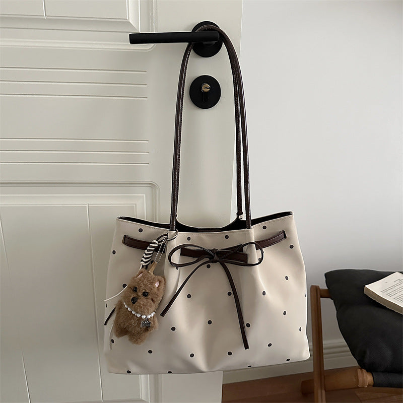 Elegant Polka Dot Tote Handbag