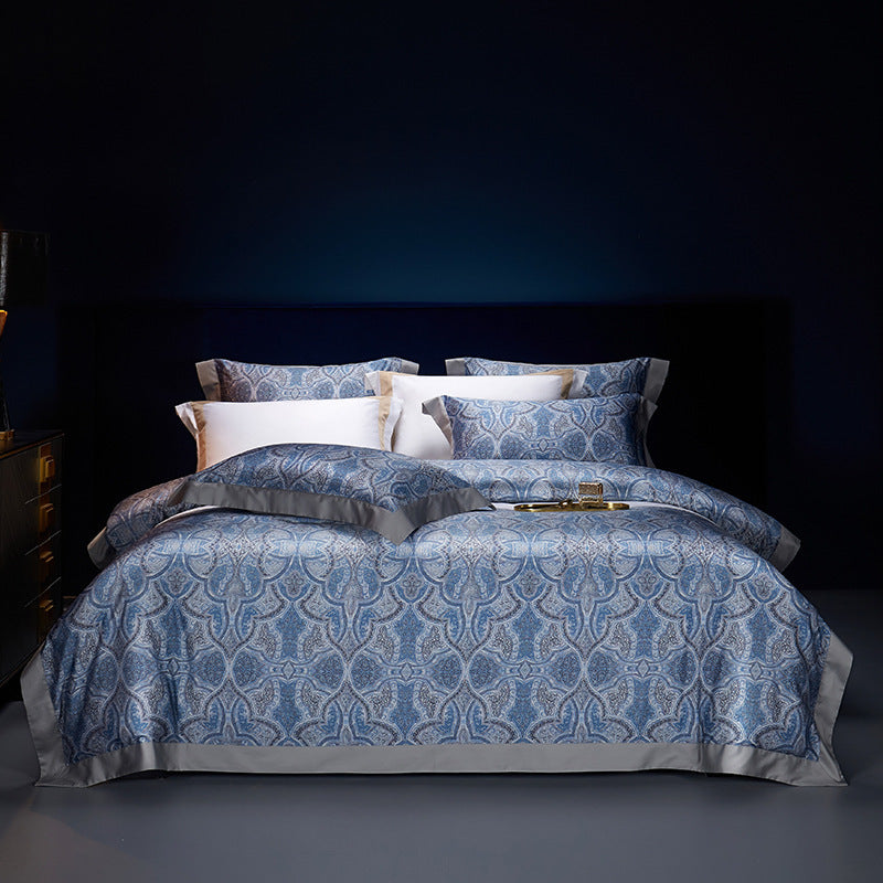 Luxury Paisley Jacquard Sateen Duvet Cover and Pillow Sham Set