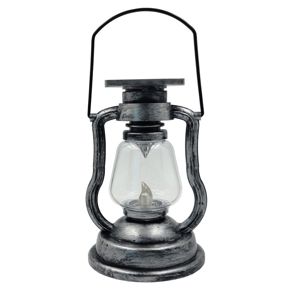 Antique-Style LED Hurricane Lantern With Flickering Flame Effect Glass Globe And Hanging Handle Portable Decorative Lamp Stornfield