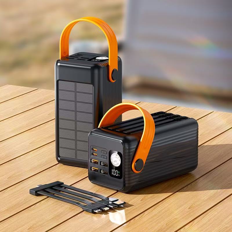 Portable Solar Power Bank with Integrated LED Light and Fast Charging Function Stornfield