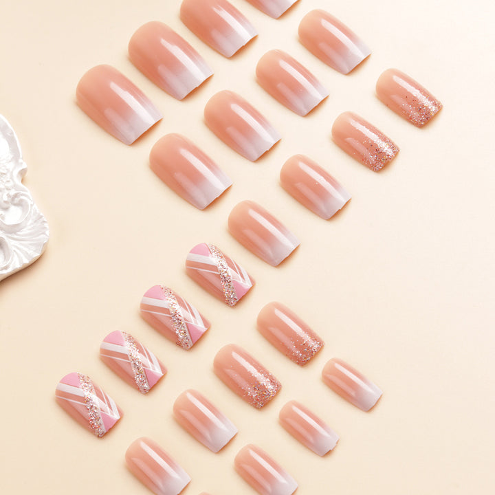 Elegant Glossy Press-On Nail Design Set Stornfield