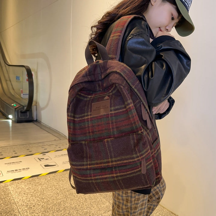 Stylish Plaid Backpack Stornfield