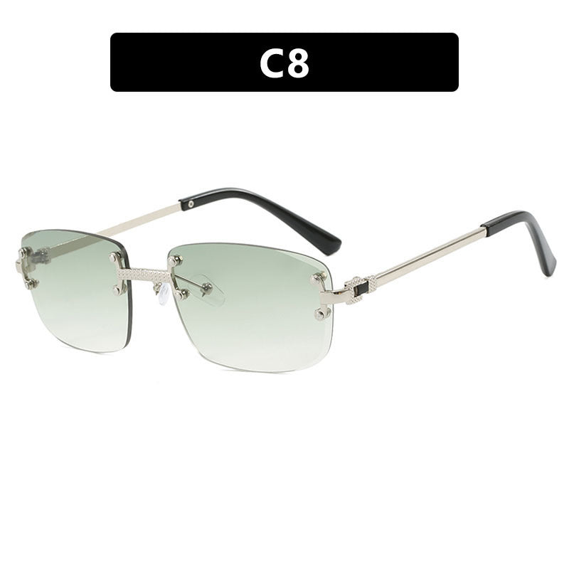 Women's elegant square sunglasses with transparent lenses and high-quality metal frame Stornfield