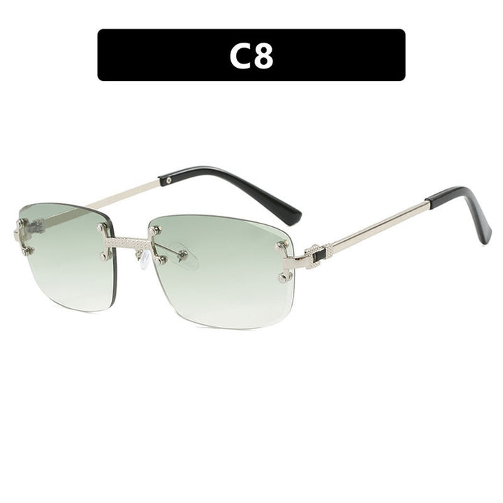 Women's elegant square sunglasses with transparent lenses and high-quality metal frame Stornfield