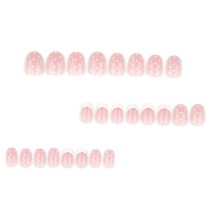 Elegant artificial nails with modern dots and fresh design Stornfield