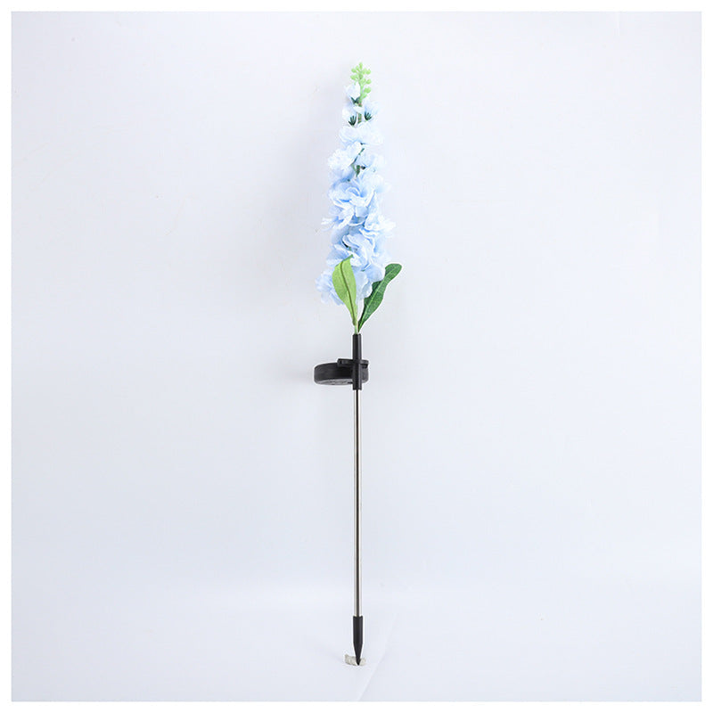Decorative Tall Artificial Delphinium Garden Stake With Stainless Steel Spike And Adjustable Clip Stornfield