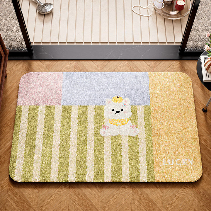 Playful Dog-Themed Bath Mat