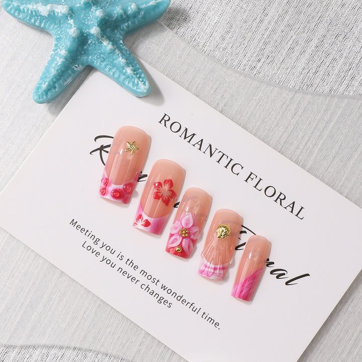 Romantic Floral Press-On Nail Design Stornfield