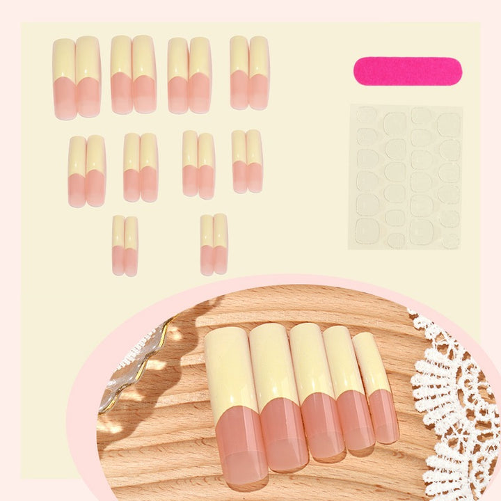 Artificial nail set with elegant French tips and high-quality materials Stornfield