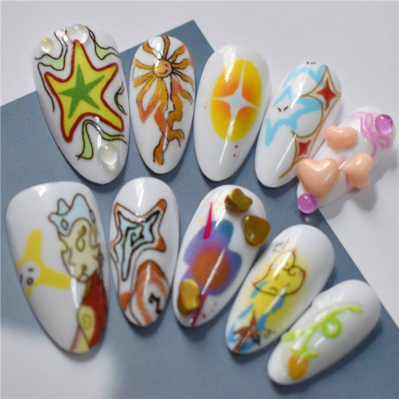 Artistic Themed Press-On Nail Set Stornfield