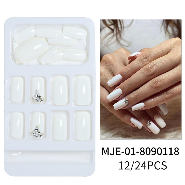 Luxury Press-On Nail Design with Rhinestone Accents Stornfield
