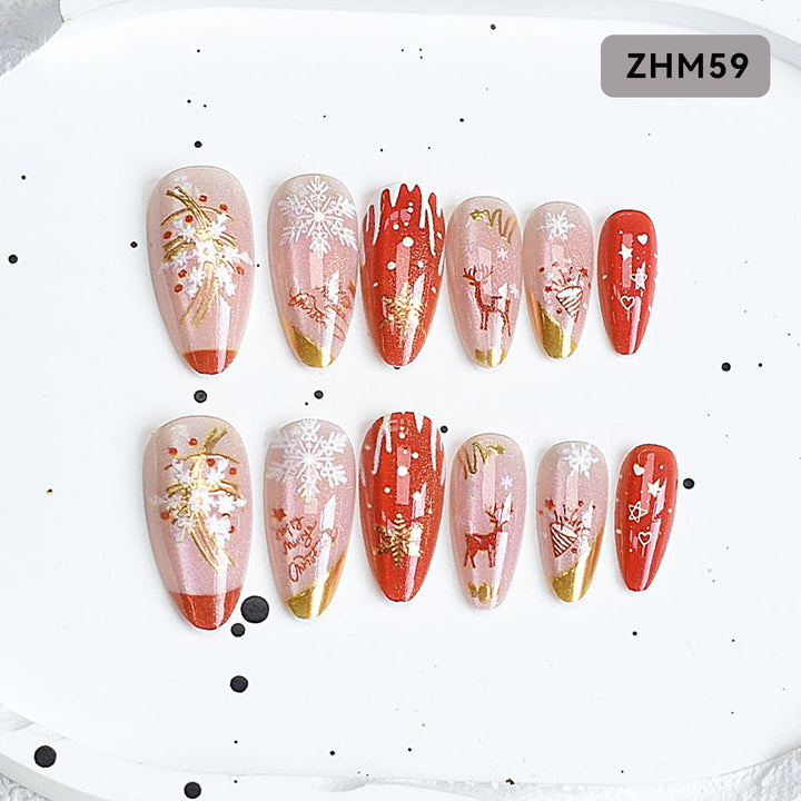 Festive Artistic Press-On Nail Design Stornfield