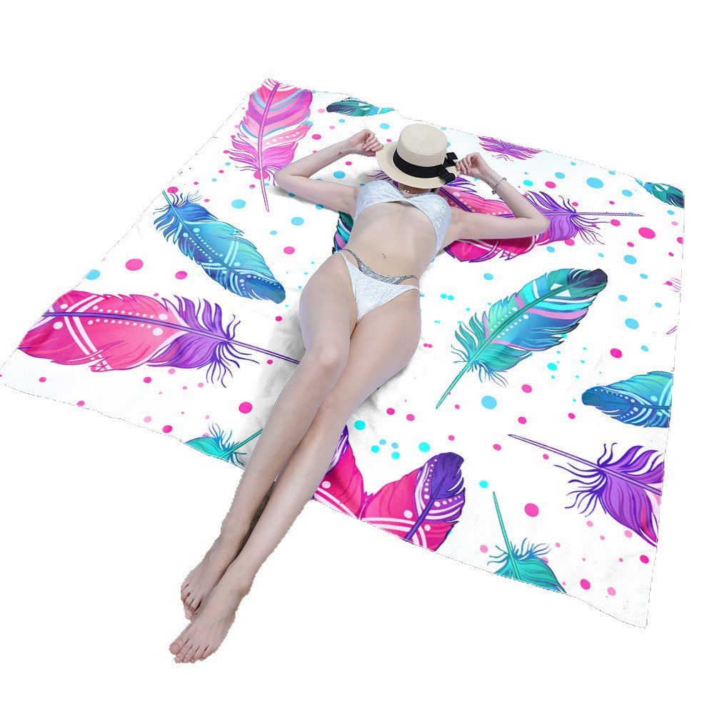 Beach blanket with vibrant floral pattern and innovative structure Stornfield