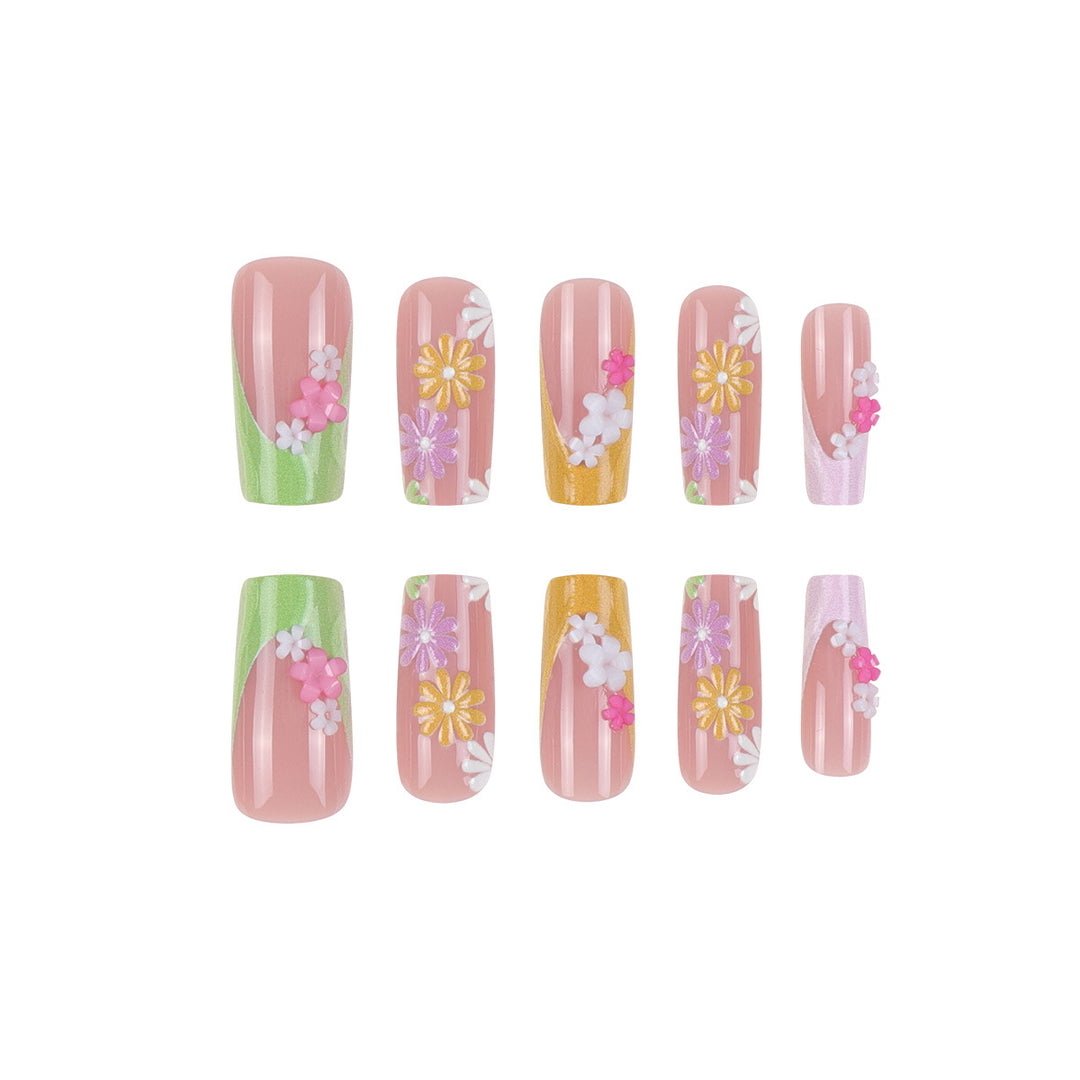 Floral Decorative Press-On Nails Stornfield