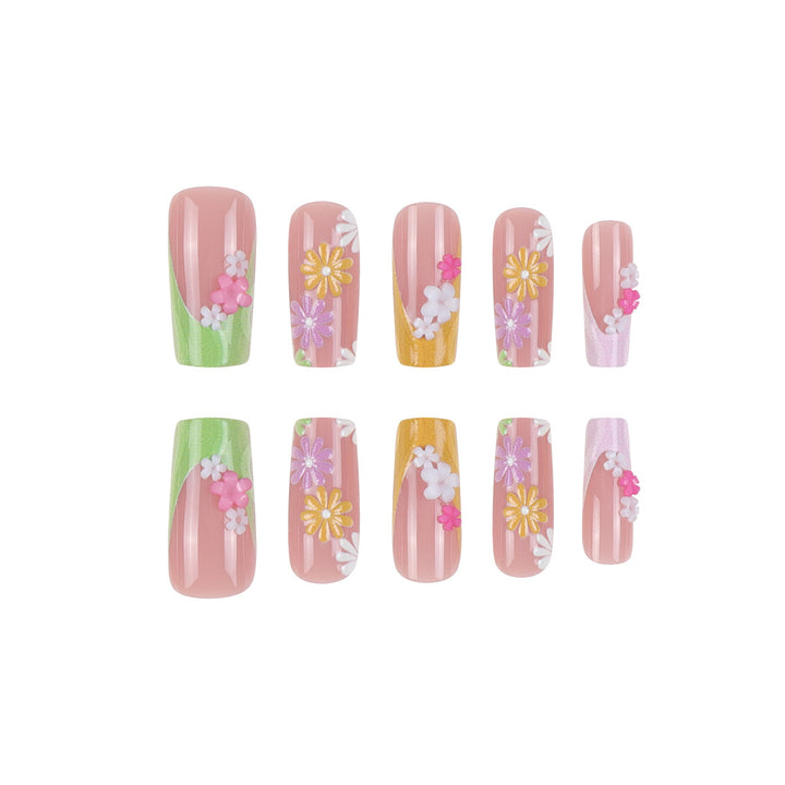 Floral Decorative Press-On Nails Stornfield