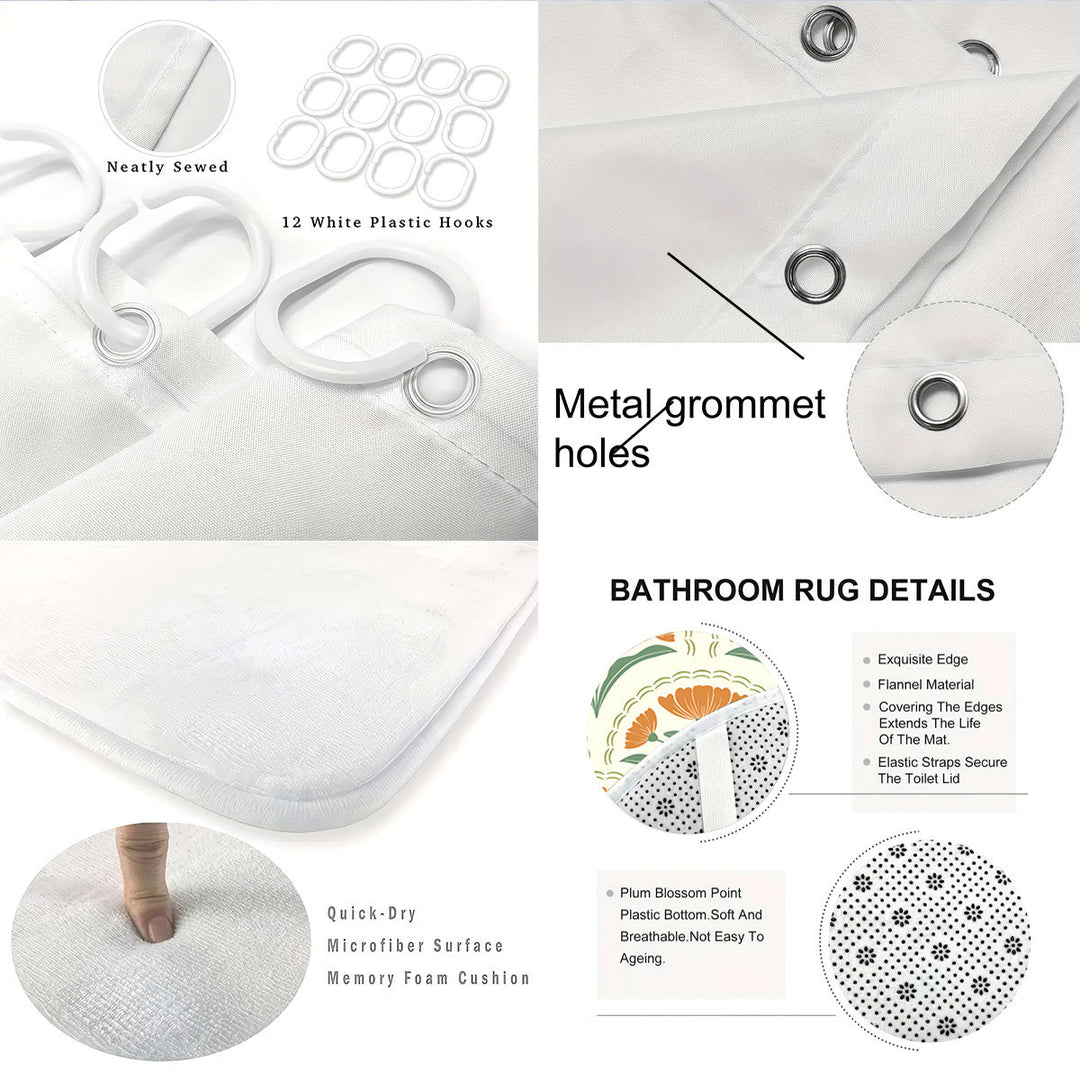 Bohemian-Themed Four-Piece Digital Bathroom Set Stornfield