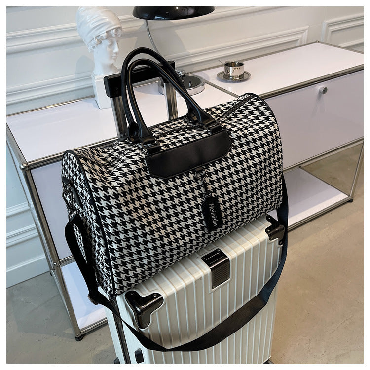 Stylish Houndstooth Weekender Duffle Bag Stornfield