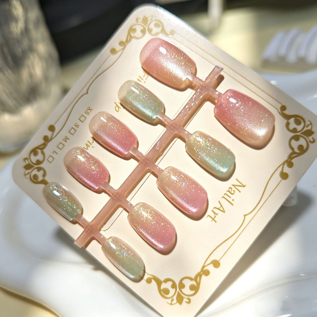 Iridescent Glitter Press-On Nail Tips Stornfield