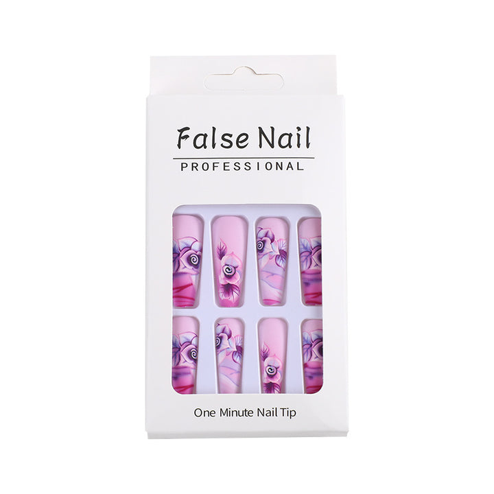 Artistic Nail Tips with Floral Design Stornfield