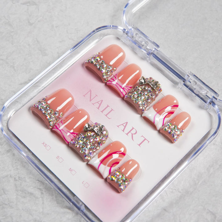 Glamorous Rhinestone Press-On Nail Design Set