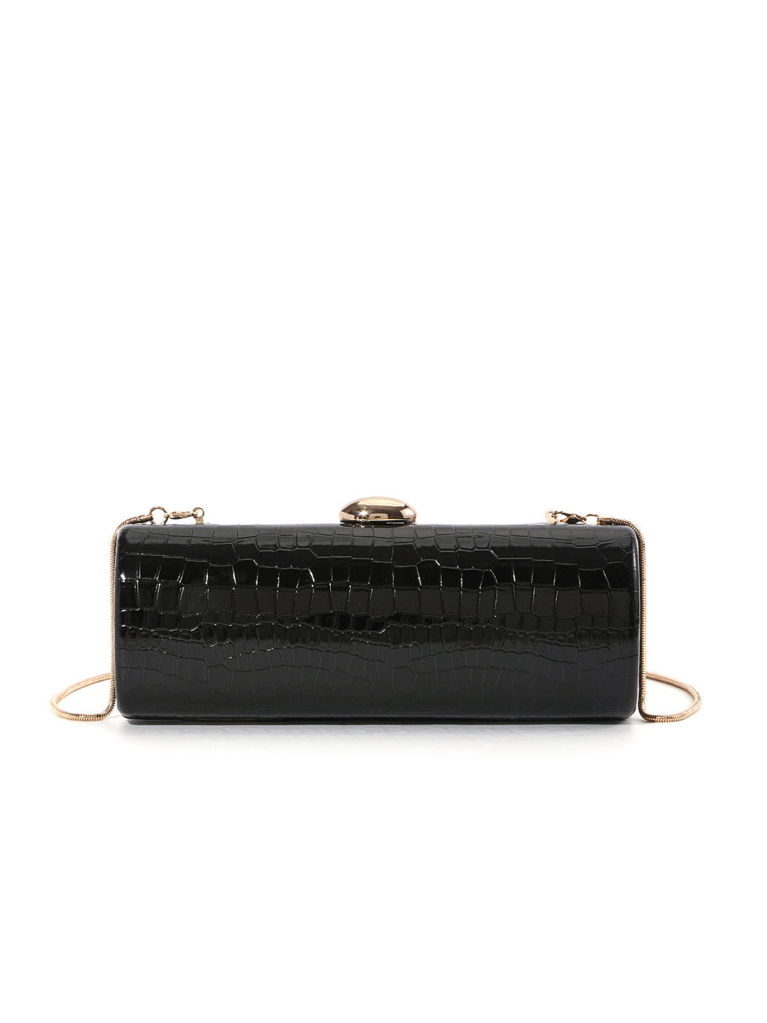 Crocodile-Embossed Evening Clutch