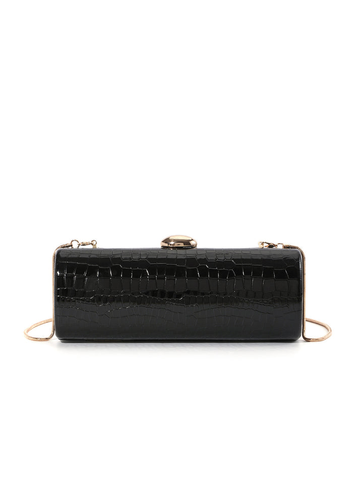 Crocodile-Embossed Evening Clutch