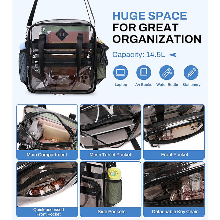 Transparent Tote Bag with Additional Compartments Stornfield