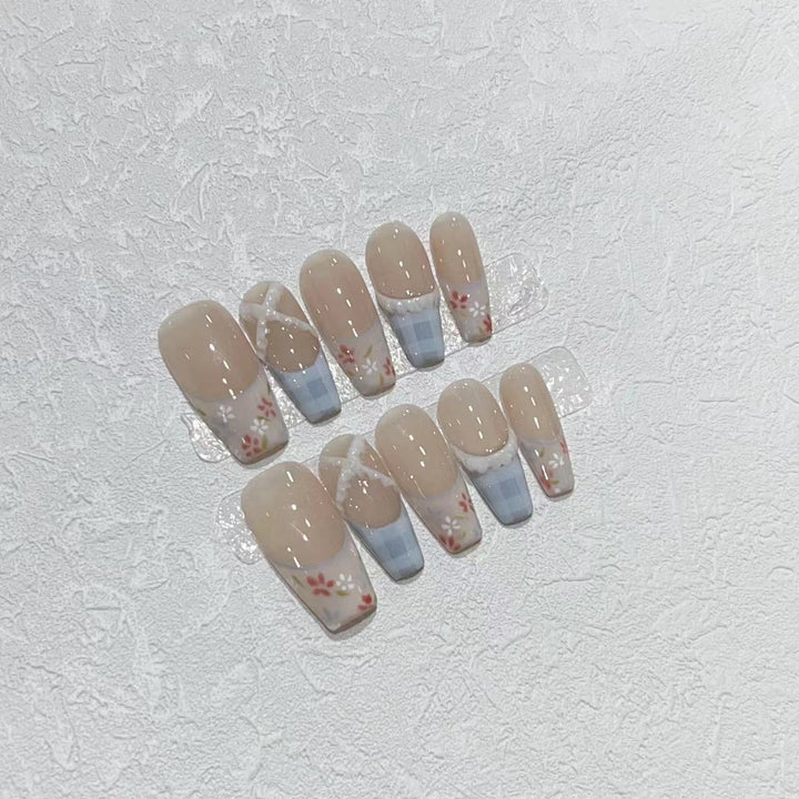 Floral Design Acrylic Press-On Nail Set Stornfield