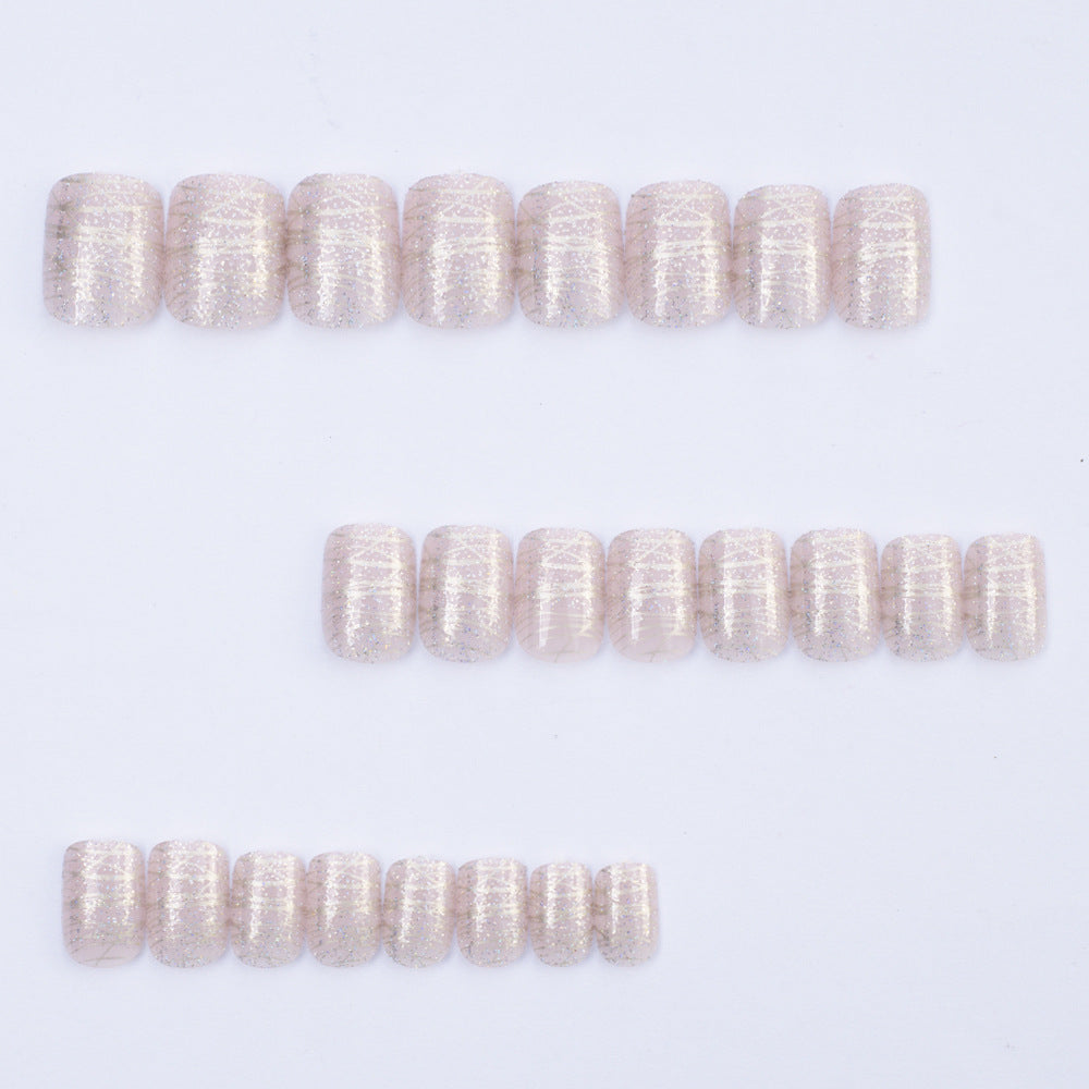 Glittering artificial nails with elegant metallic finish Stornfield