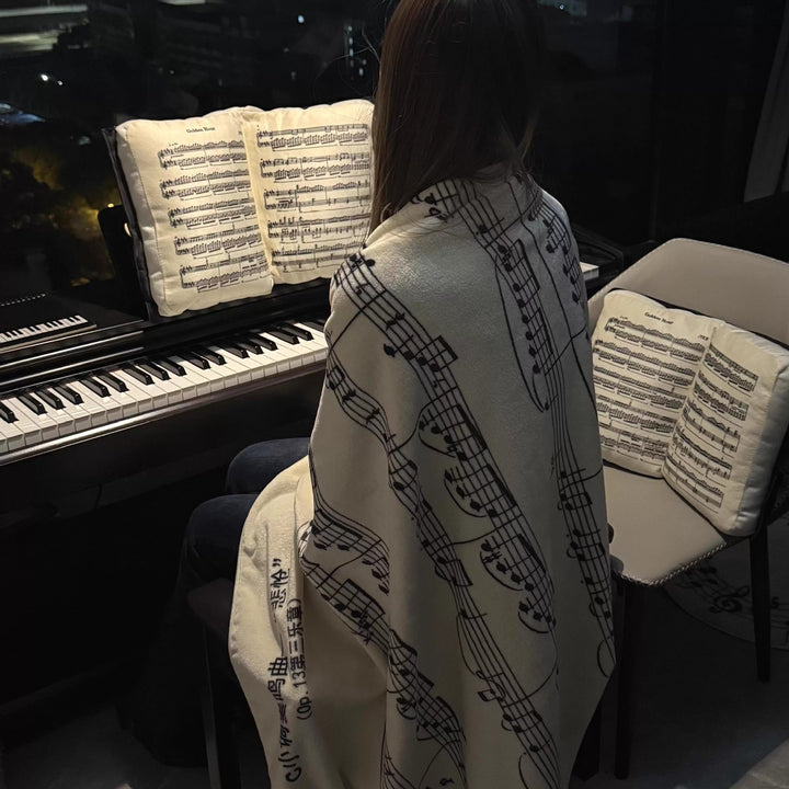 Cozy Music-Themed Fleece Blanket