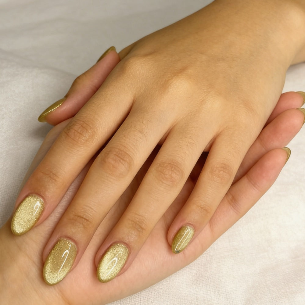 Glossy Almond-Shaped Nail Extensions