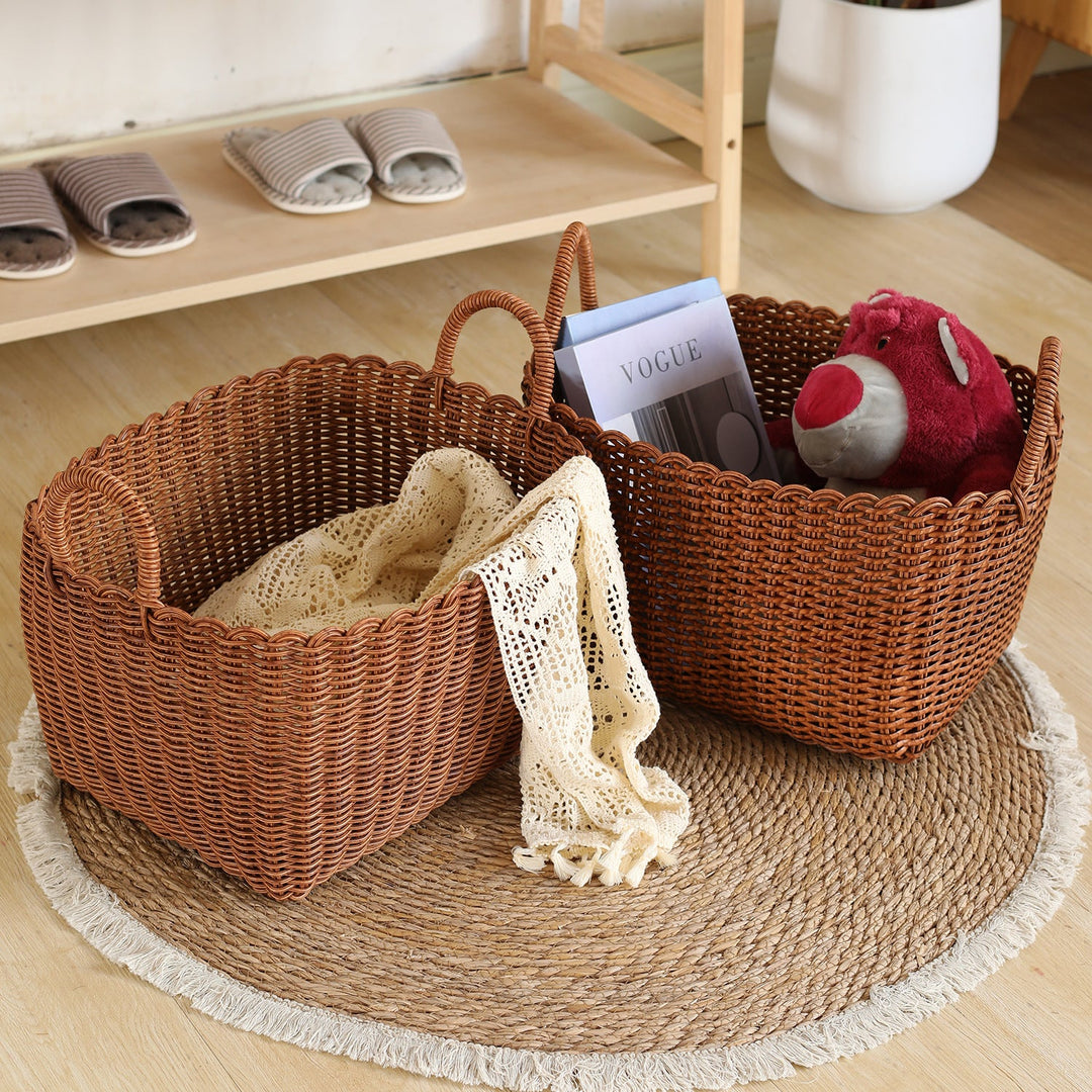 Handwoven Versatile Storage Basket with Ergonomic Handles Stornfield